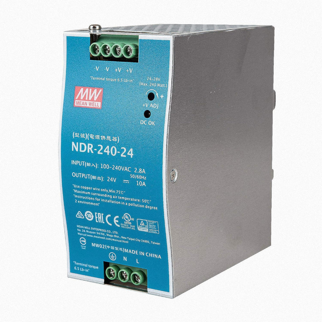Mean Well DC Switching Power Supply / NDR-240-24 240 W (IN 100-240 VAC / OUT DC24 V)