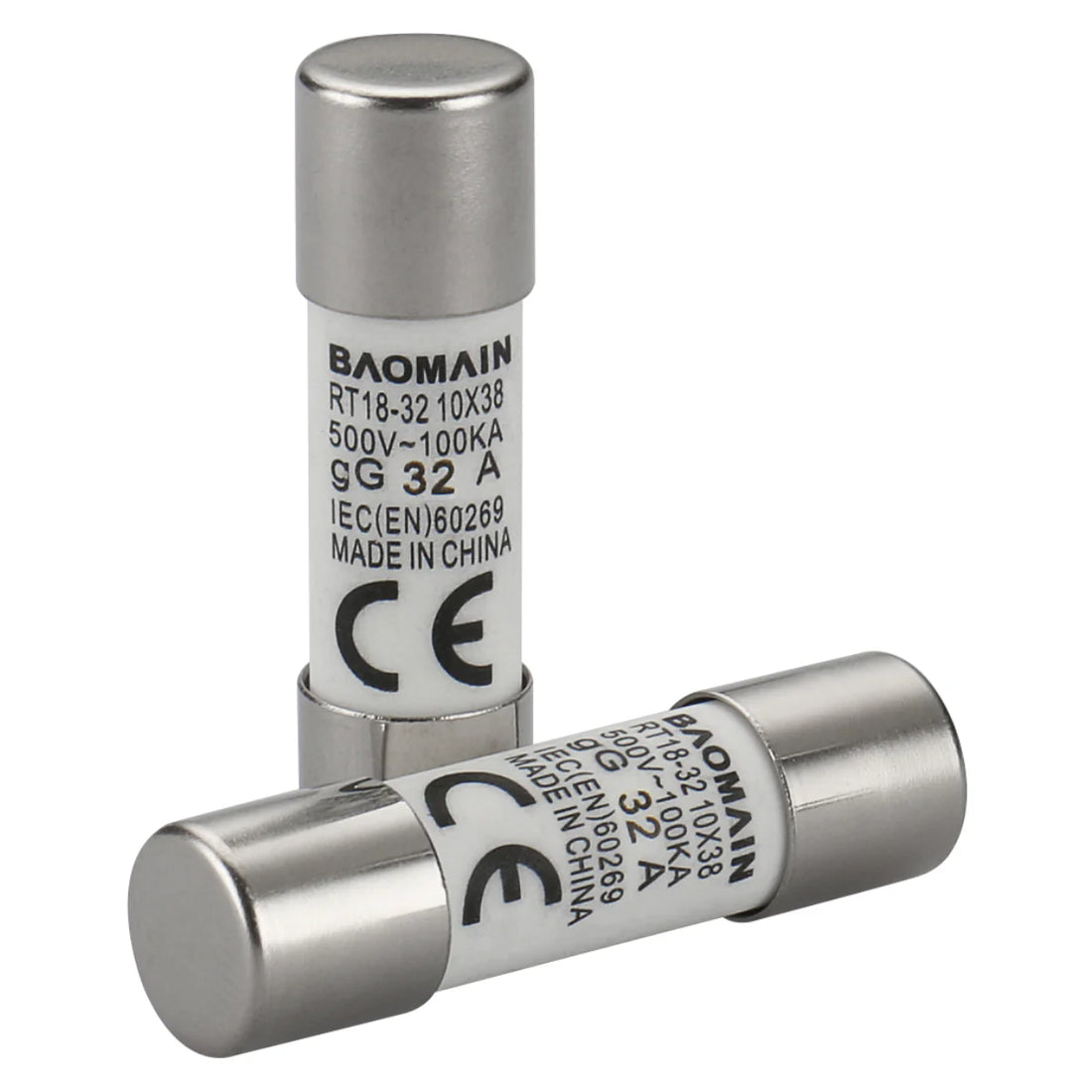 Baomain RT18-32 (RO 15) / Cylindrical Type Fuse Link / 6A 500VAC / 2PCS