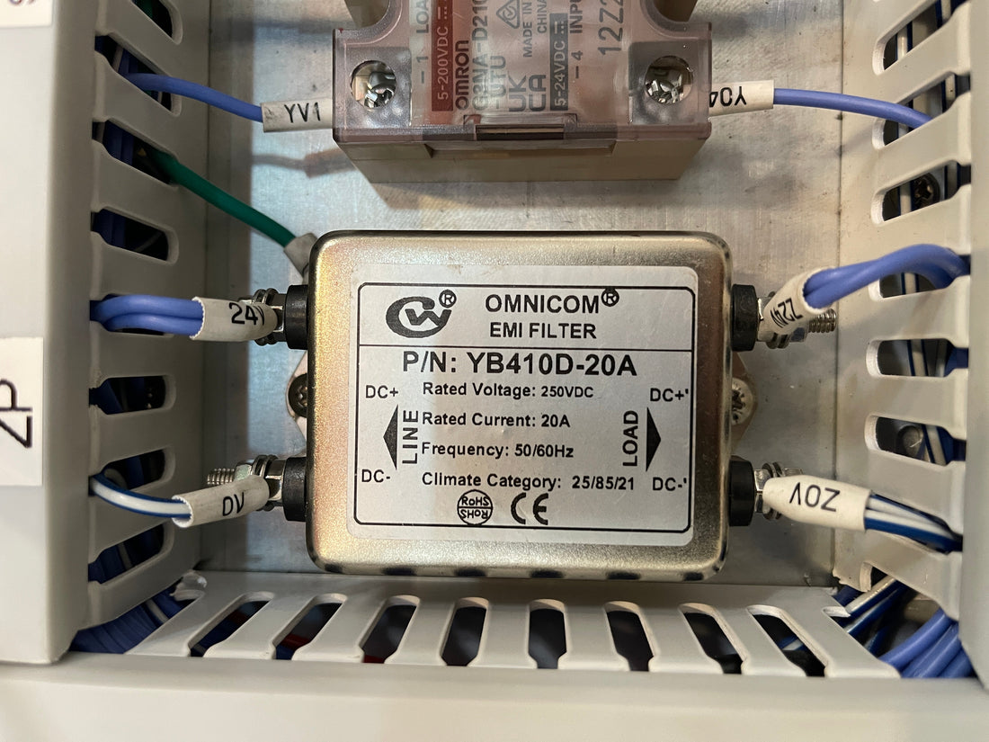 OMNICOM YB410D-20A DC EMI Noise Filter | 20A 250VDC Line Filter for Industrial Power Systems