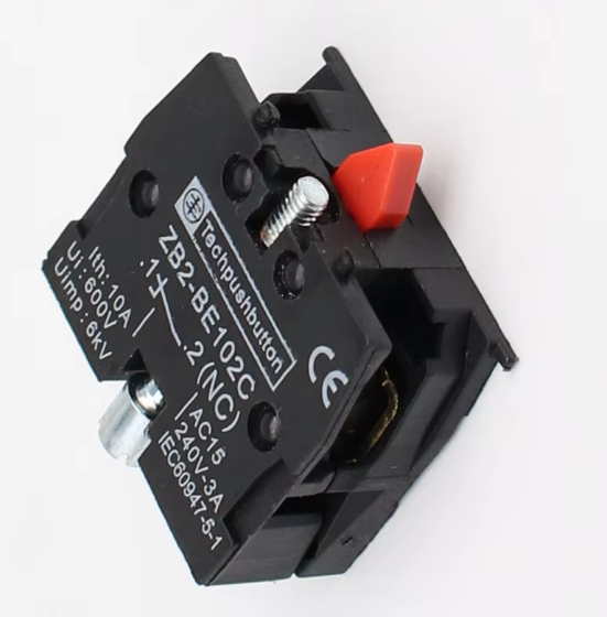 Techpushbutton / XB2 Normally Closed Contact Block Terminal / ZB2-BE102C / 1NC (Normally Closed) Pushbutton / 10A / Ui 415V / Uimp 600V