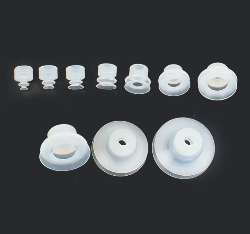 Silicone Vacuum Cups/Suction Cups | Bellows | 8mm press-fit hole | 15mm-50mm cup diameter