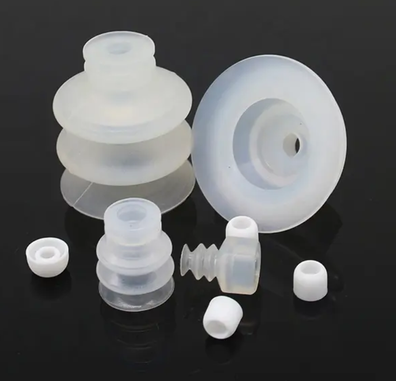 Silicone Vacuum Cups/Suction Cups | Bellows | 8mm press-fit hole | 15mm-50mm cup diameter