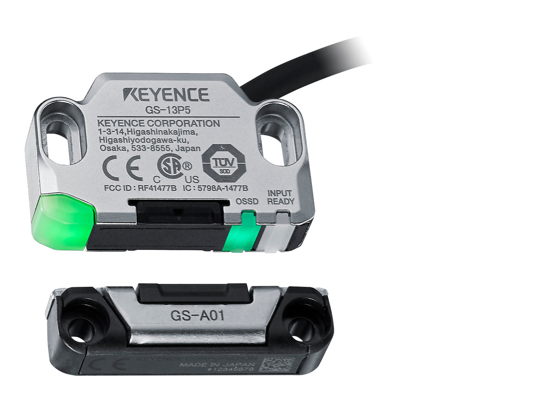 Keyence / GS-11N5 / Non-Contact Magnetic Safety Switch / NPN / 5m Cable / IP65/IP67/IP69K / 24V DC