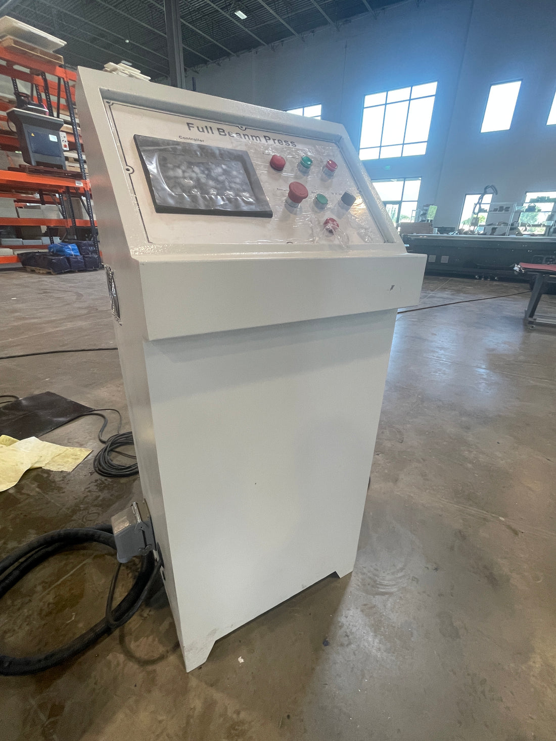 40% OFF FLOOR MODEL! NEW 50 Ton Full Beam Platen Press with Pinch Roller Automation Package