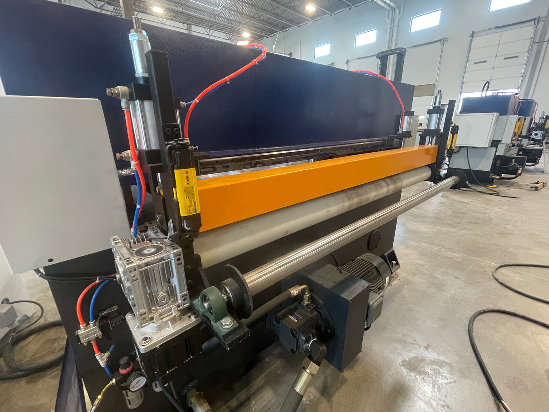 40% OFF FLOOR MODEL! NEW 50 Ton Full Beam Platen Press with Pinch Roller Automation Package
