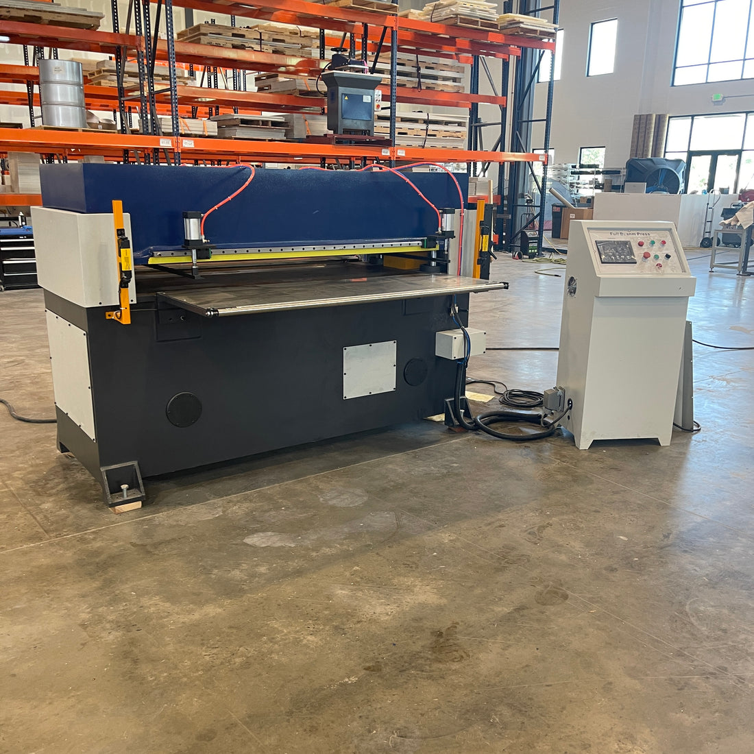 40% OFF FLOOR MODEL! NEW 50 Ton Full Beam Platen Press with Pinch Roller Automation Package