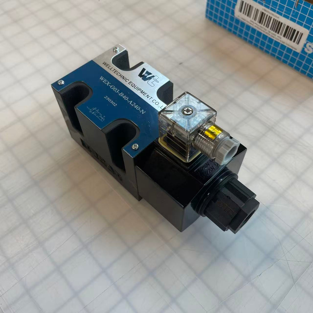 Welltechnic WEX-G03-B40-A240-N Hydraulic Solenoid Valve – G03 Size, 240V AC, 40L/min Flow Rate