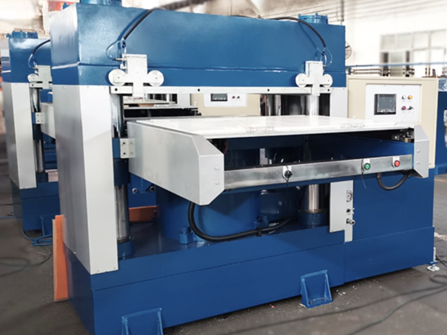 Hydraulic embossing press on the shop floor